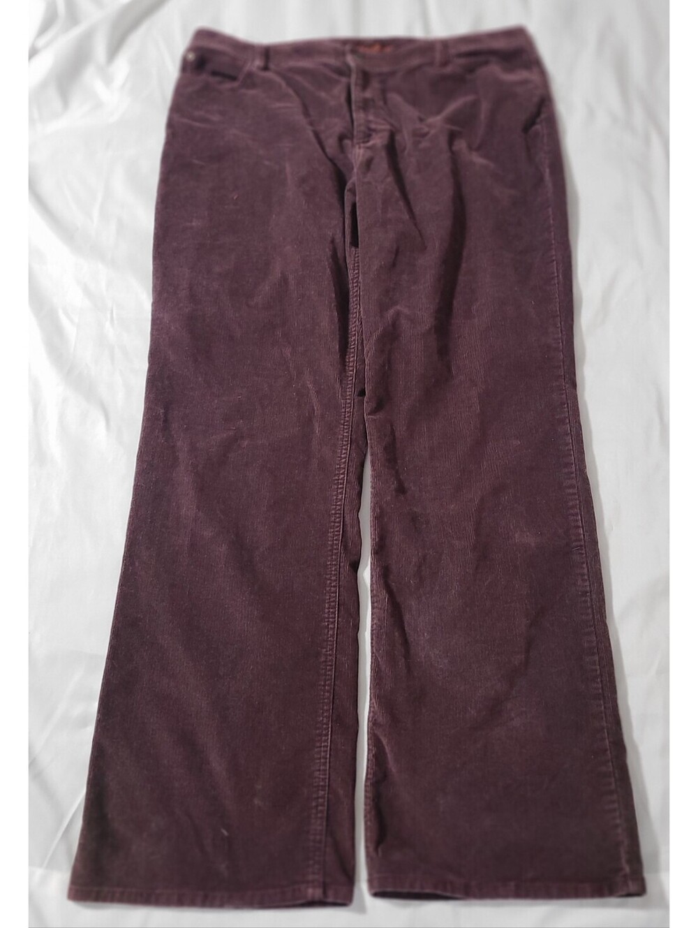 Eddie Bauer Corduroy Pants Womens Sz 18 XL Burgundy Straight Leg Fall Winter EUC